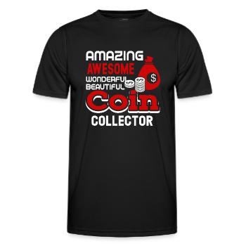 Coin Collecting Amazing Coin Collector - Men's Functional T-Shirt - black - Front - AI Model Male 178 dark (178cm)