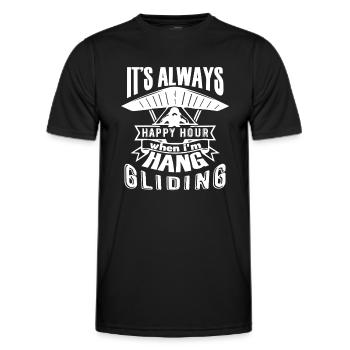 Hang Gliding Hang Gliding Happy Hour - Men's Functional T-Shirt - black - Front - AI Model Male 178 dark (178cm)