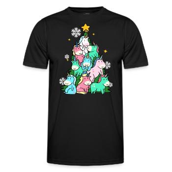 Einhorn-Tanne - Männer Funktions-T-Shirt - Schwarz - Vorne - AI Model Male 178 dark (178cm)