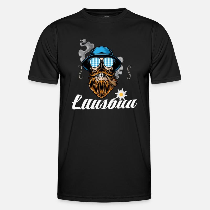 Lausbua Lederhosen - Männer Funktions-T-Shirt - Schwarz