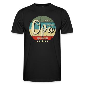 Opa - Männer Funktions-T-Shirt - Schwarz - Vorne - AI Model Male 178 dark (178cm)