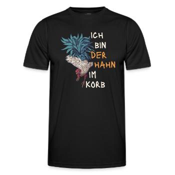 Ich Bin Der Hahn Im Korb. Lustiges Geschenk Fun - Männer Funktions-T-Shirt - Schwarz - Vorne - AI Model Male 178 dark (178cm)