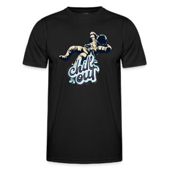 Chilling astronaut - Men's Functional T-Shirt - black - Front - AI Model Male 178 dark (178cm)