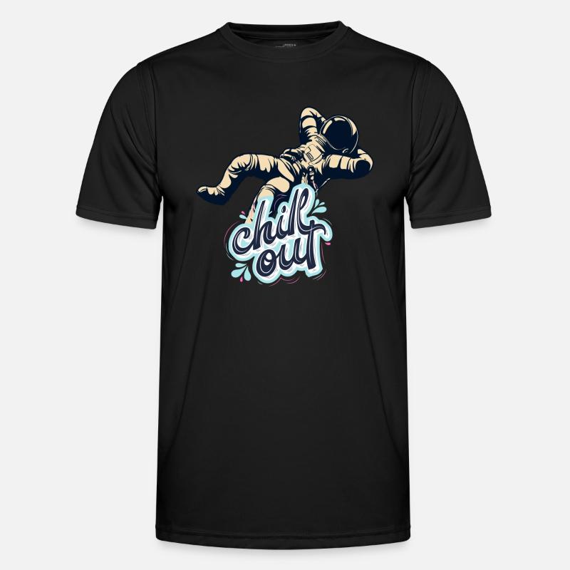 Chilling astronaut - Männer Funktions-T-Shirt - Schwarz