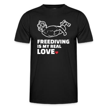 Freediving - Men's Functional T-Shirt - black - Front - AI Model Male 178 dark (178cm)
