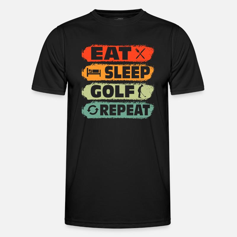Eat Sleep Golf Repeat Par Tee Golfing Männer Funktions-T-Shirt
