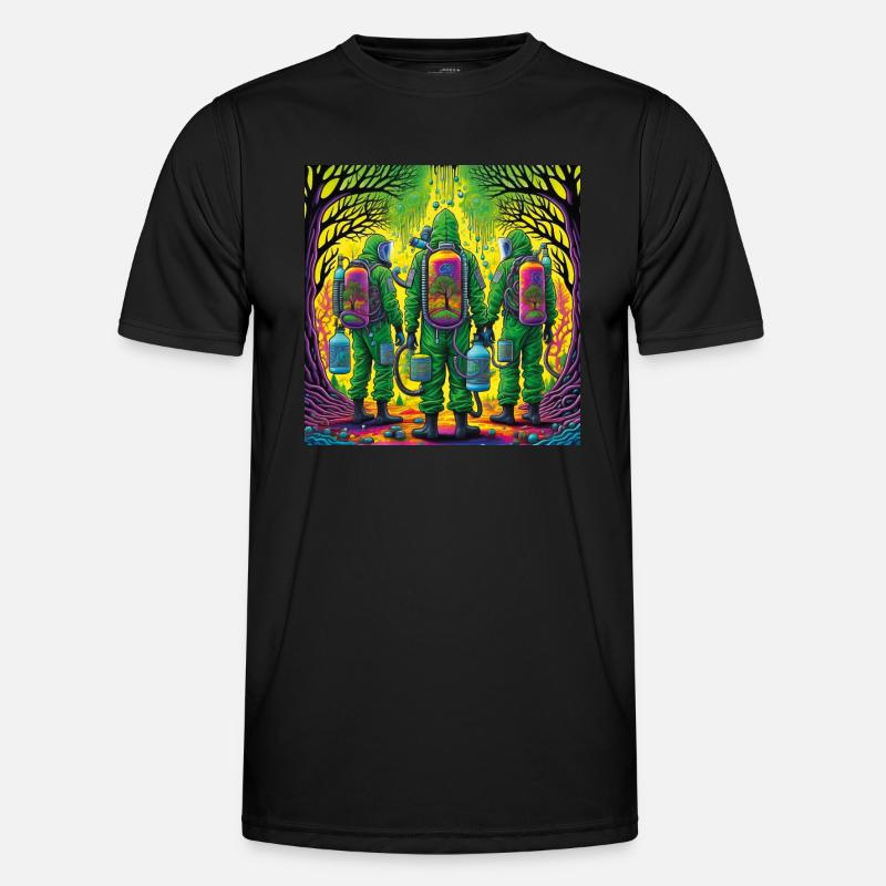 Breathing Trees - Männer Funktions-T-Shirt - Schwarz