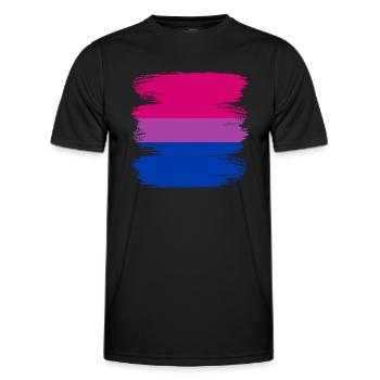Bisexual Bi Pride Flag Motif - Men's Functional T-Shirt - black - Front - AI Model Male 178 dark (178cm)