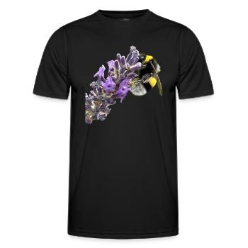 Bourdon lavande - T-shirt sport Homme - noir - Devant - AI Model Male 178 dark (178cm)