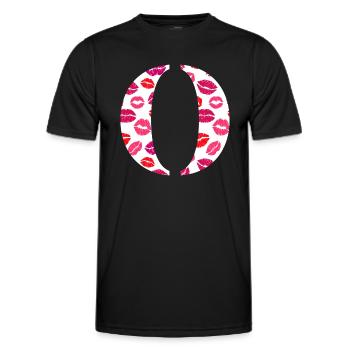 Lettre o bisous - T-shirt sport Homme - noir - Devant - AI Model Male 178 dark (178cm)