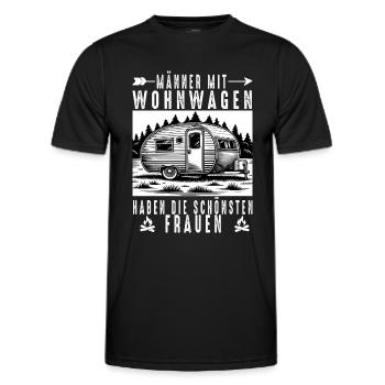Männer mit Wohnwagen haben die schönsten Frauen - Männer Funktions-T-Shirt - Schwarz - Vorne - AI Model Male 178 dark (178cm)