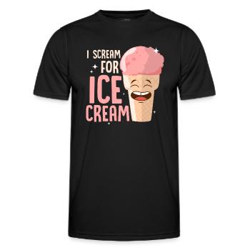 I Scream For Ice Cream Summer Scoop Cone - Männer Funktions-T-Shirt - Schwarz - Vorne - AI Model Male 178 dark (178cm)