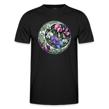 Lila süße Erbsen - Männer Funktions-T-Shirt - Schwarz - Vorne - AI Model Male 178 dark (178cm)