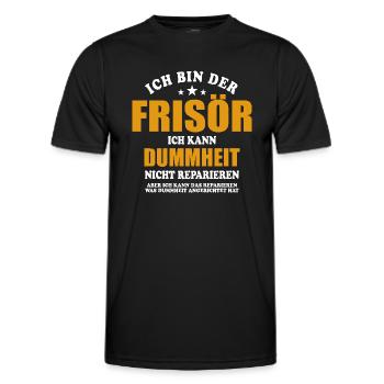 Ich bin Frisör, ich kann Dummheit nicht reparieren - Männer Funktions-T-Shirt - Schwarz - Vorne - AI Model Male 178 dark (178cm)