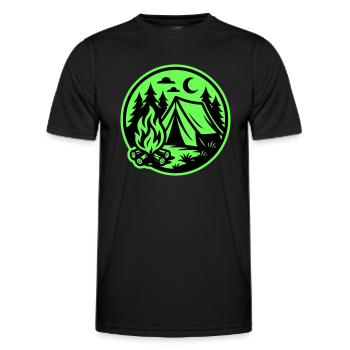Tente de camping Nature - T-shirt sport Homme - noir - Devant - AI Model Male 178 dark (178cm)