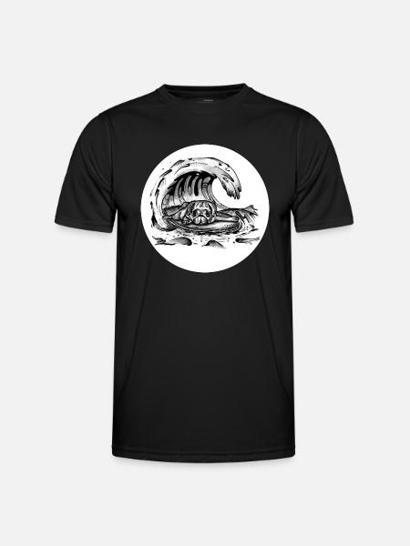 Mops Welle - Männer Funktions-T-Shirt - Schwarz