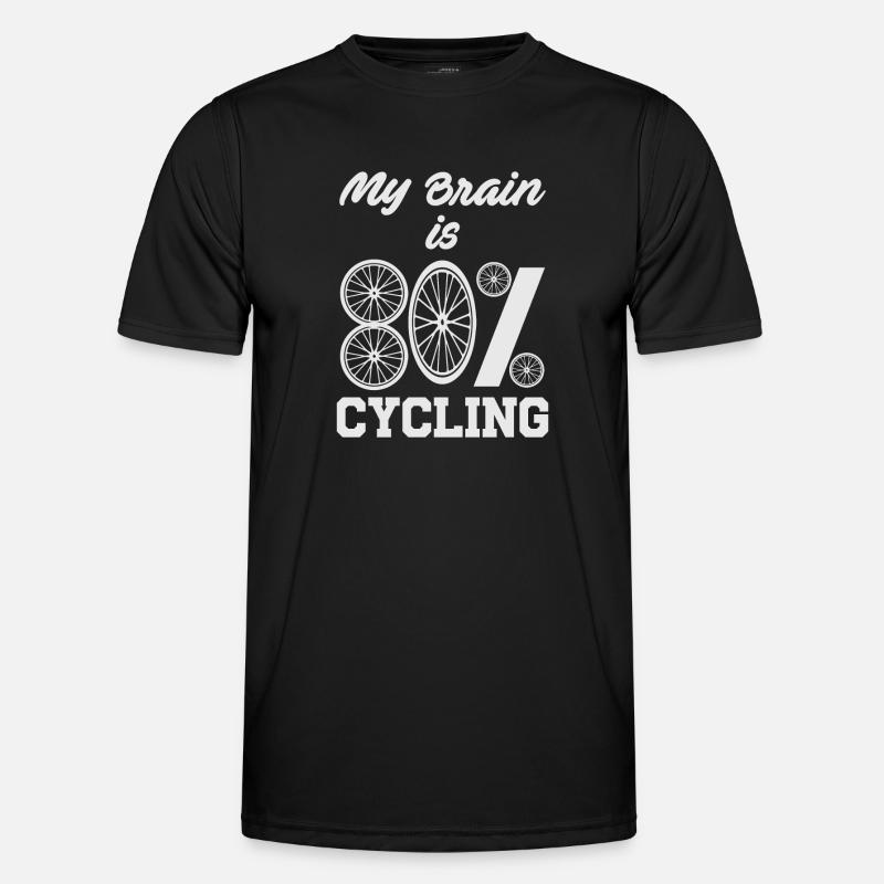 MY BRAIN 80% CYCLING - Männer Funktions-T-Shirt - Schwarz