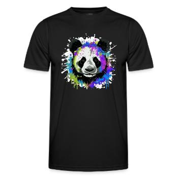 Panda Kopf Porträt Bunt - Männer Funktions-T-Shirt - Schwarz - Vorne - AI Model Male 178 dark (178cm)