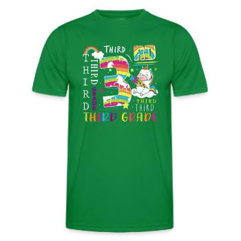 3. Klasse Einhorn Schulkind - Männer Funktions-T-Shirt - Kelly Green - Vorne - AI Model Male 178 dark (178cm)