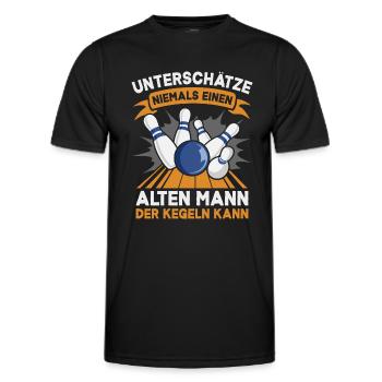 Kegeln Kegler Alter Mann Kegel Kegelclub Kegeltour - Männer Funktions-T-Shirt - Schwarz - Vorne - AI Model Male 178 dark (178cm)