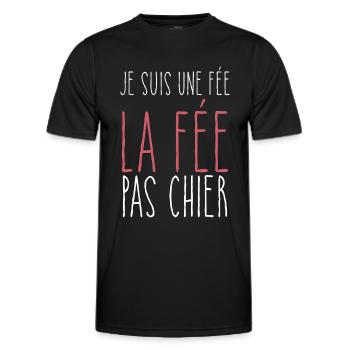Je Suis Une Fée La Fée Pas Chier - T-shirt sport Homme - noir - Devant - AI Model Male 178 dark (178cm)
