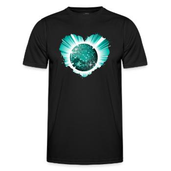 techno hard beats discokugel partypeople disco - Männer Funktions-T-Shirt - Schwarz - Vorne - AI Model Male 178 dark (178cm)