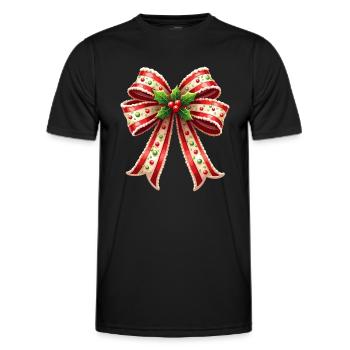 Weihnachtsgeschenk mit Zuckerrohrschleife - Männer Funktions-T-Shirt - Schwarz - Vorne - AI Model Male 178 dark (178cm)