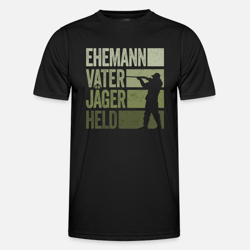 Ehemann Vater Jäger Held Rotwild Jagd Jagen Lustig Männer Funktions-T-Shirt