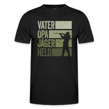 Vater Opa Jäger Held Rotwild Jagd Jagen Lustig - Männer Funktions-T-Shirt - Schwarz - Vorne - AI Model Male 178 dark (178cm)