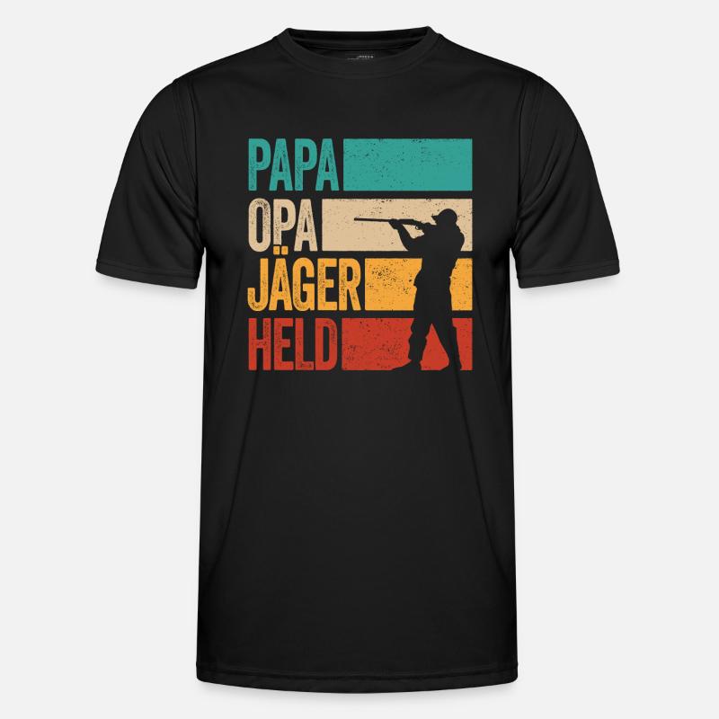 Papa Opa Jäger Held Rotwild Jagd Jagen Lustig Männer Funktions-T-Shirt