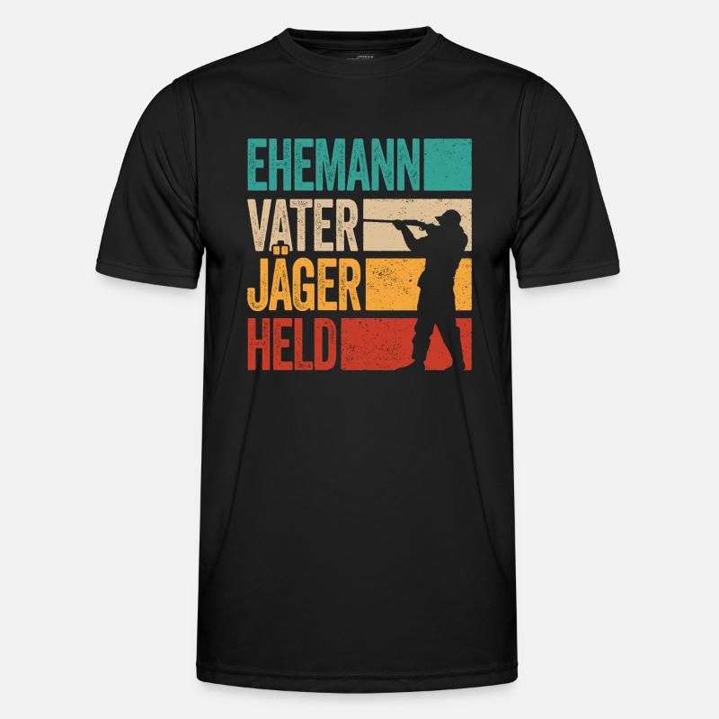 Ehemann Vater Jäger Held Rotwild Jagd Jagen Lustig Männer Funktions-T-Shirt