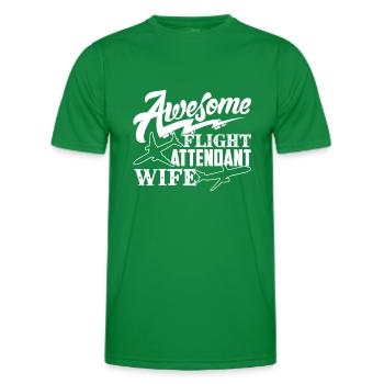 Flight Attendant Wife - Men's Functional T-Shirt - kelly green - Front - AI Model Male 178 dark (178cm)