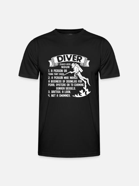 Diving Diver Definition - Men's Functional T-Shirt - black