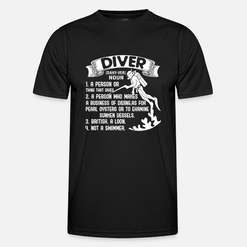 Diving Diver Definition - Men's Functional T-Shirt - black