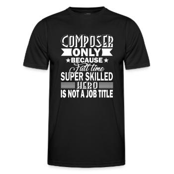 Composer Composer Job Title - Men's Functional T-Shirt - black - Front - AI Model Male 178 dark (178cm)