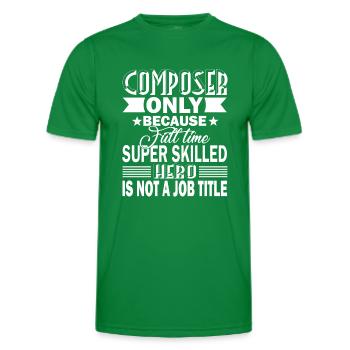 Composer Composer Job Title - Men's Functional T-Shirt - kelly green - Front - AI Model Male 178 dark (178cm)