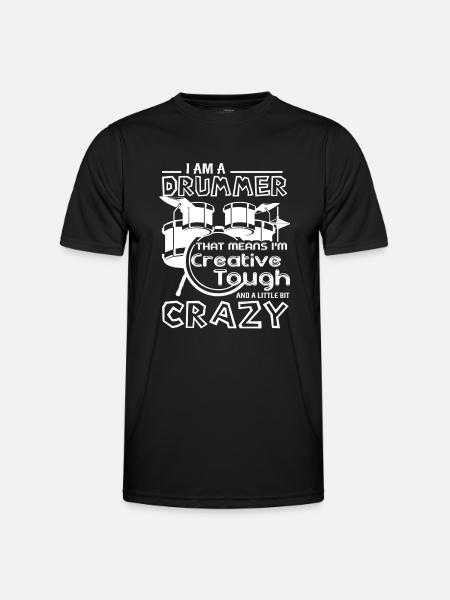 Drummer Crazy Drummer - Men's Functional T-Shirt - black