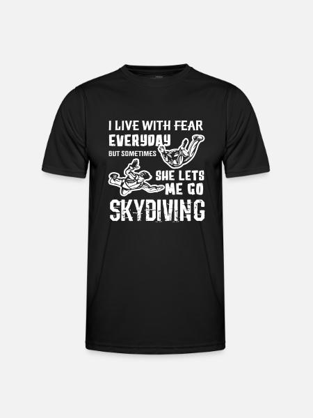 Skydiving Lets Me Go Skydiving - Men's Functional T-Shirt - black