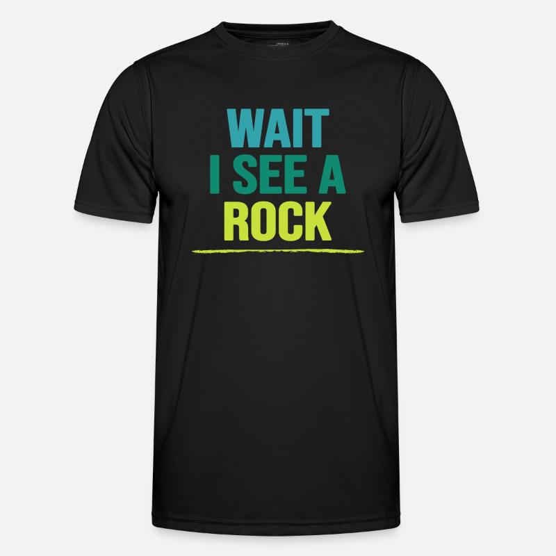 bouldern boulderfelsen freiklettern boulderroute - Männer Funktions-T-Shirt - Schwarz