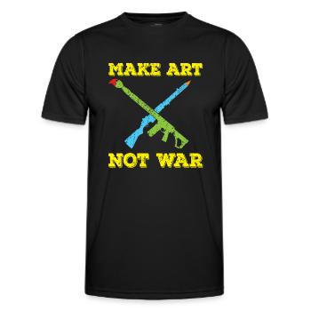 Art Art Peace Peace Déclaration de guerre cadeau - T-shirt sport Homme - noir - Devant - AI Model Male 178 dark (178cm)