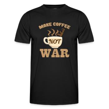 Cadeau de déclaration de guerre de paix de paix de pistolet à café - T-shirt sport Homme - noir - Devant - AI Model Male 178 dark (178cm)