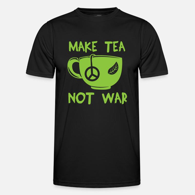Tee Tea War Tasse Peace Krieg Statement Geschenk Männer Funktions-T-Shirt