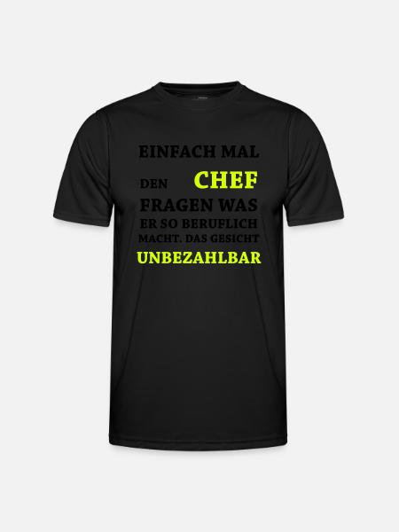 Lustige Sprüche - Unbezahlbar Chef - Männer Funktions-T-Shirt - Schwarz
