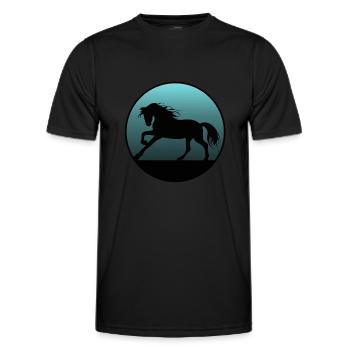 Pferde und Reiten. Reitmode für Pferdefreunde - Männer Funktions-T-Shirt - Schwarz - Vorne - AI Model Male 178 dark (178cm)