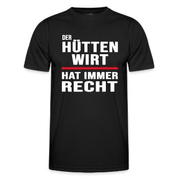 Hüttenwirt hat immer Recht Berghütte Almwirtschaft - Männer Funktions-T-Shirt - Schwarz - Vorne - AI Model Male 178 dark (178cm)