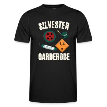 Silvester Garderobe - Männer Funktions-T-Shirt - Schwarz - Vorne - AI Model Male 178 dark (178cm)
