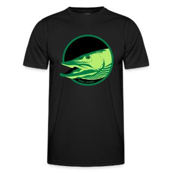 Hecht - Männer Funktions-T-Shirt - Schwarz - Vorne - AI Model Male 178 dark (178cm)