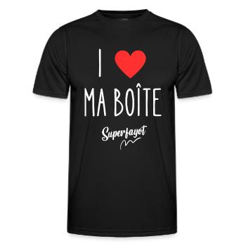 i love ma boîte - T-shirt sport Homme - noir - Devant - AI Model Male 178 dark (178cm)
