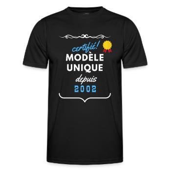 certifié modèle unique depuis 2002 - T-shirt sport Homme - noir - Devant - AI Model Male 178 dark (178cm)