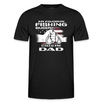 Angeln mon copain de pêche préféré m’appelle papa - T-shirt sport Homme - noir - Devant - AI Model Male 178 dark (178cm)
